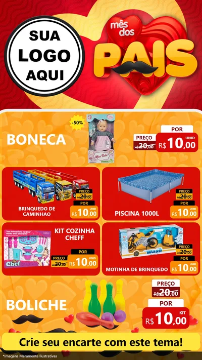 Modelo de TV para TV Vertical com o tema Mês Dos Pais para Brinquedos