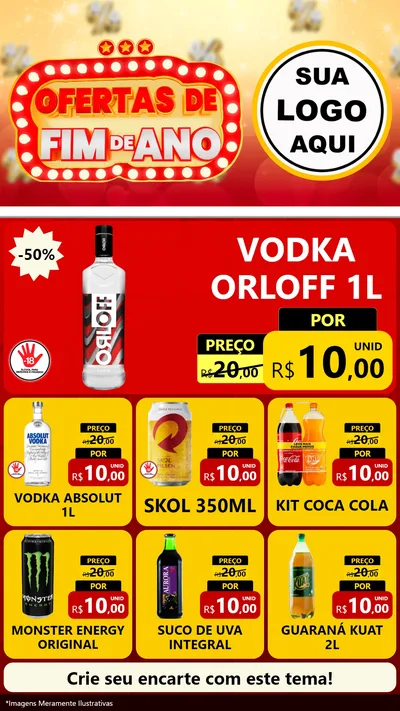 Modelo de Rede Social para Stories com o tema Ofertas de Fim de Ano para Distribuidora de bebidas