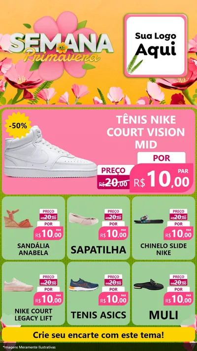 Modelo de Rede Social para Stories com o tema Semana da Primavera para Calçados