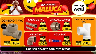 Modelo de TV para TV Horizontal com o tema Sexta-feira Maluca para Tubos e conexões
