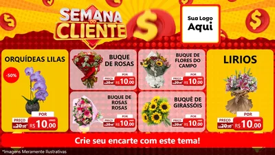 Modelo de TV para TV Horizontal com o tema Semana do Cliente para Floricultura e jardim