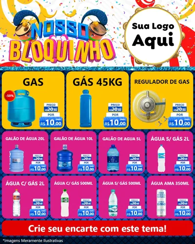 Modelo de Rede Social para Feed Instagram com o tema Nosso Bloquinho para Água e gás