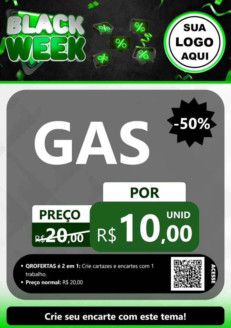 Modelo de Cartaz para Cartaz A4 Vertical com o tema Black Week para Água e gás