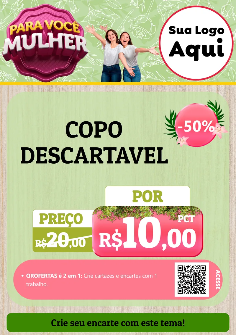 Modelo de Cartaz para Cartaz A4 Vertical com o tema Para Você Mulher para Embalagens