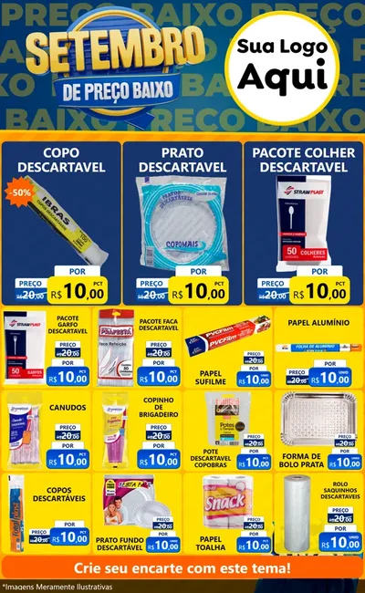 Modelo de Encarte para Encarte Grande com o tema Setembro De Preço Baixo para Embalagens