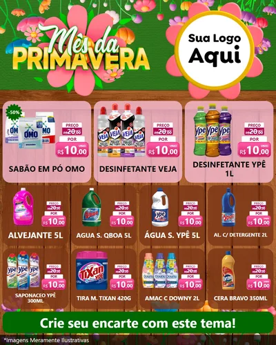 Modelo de Rede Social para Feed Instagram com o tema Mês da Primavera para Produtos de Limpeza