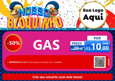Modelo de Cartaz para Cartaz A4 Horizontal com o tema Nosso Bloquinho para Água e gás