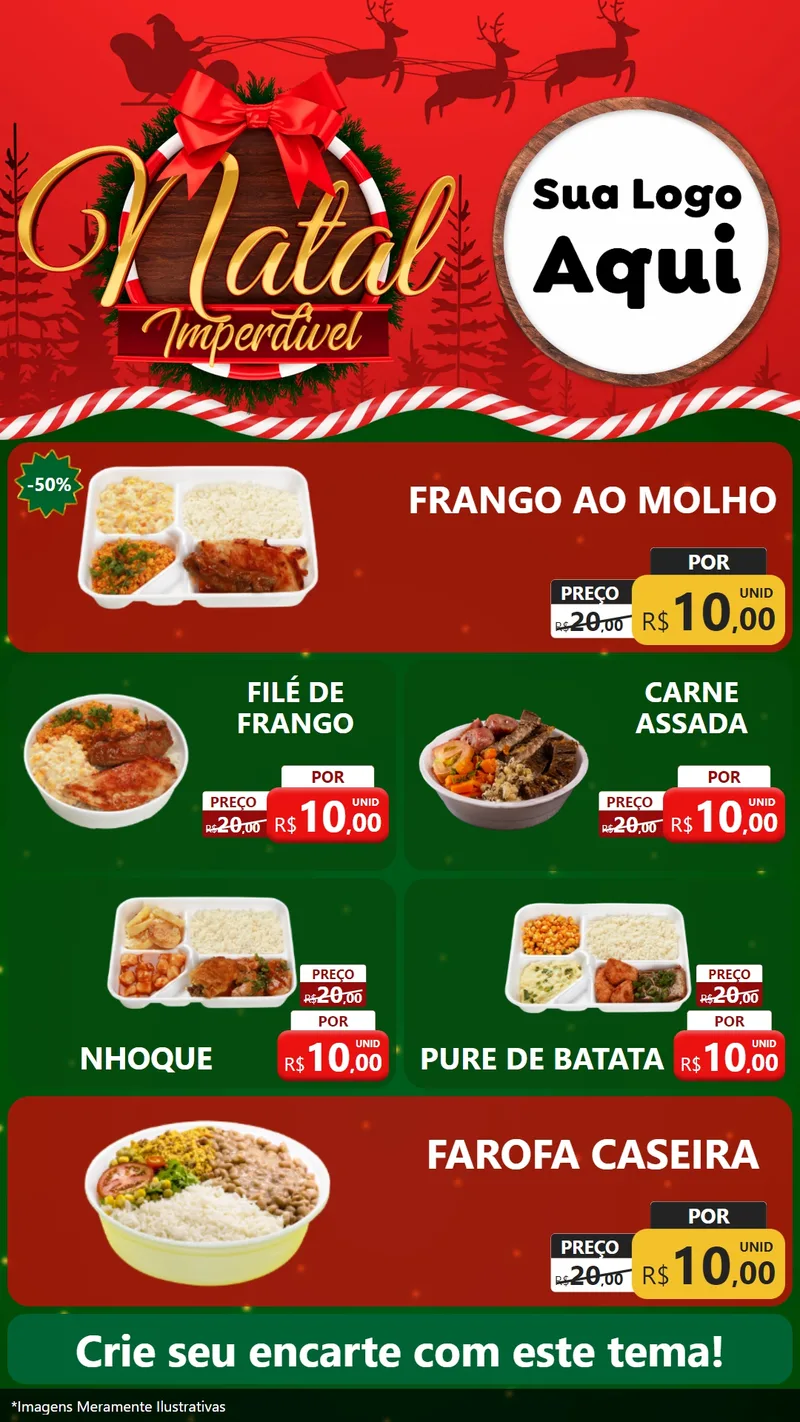 Modelo de TV para TV Vertical com o tema Natal Imperdível para Restaurante