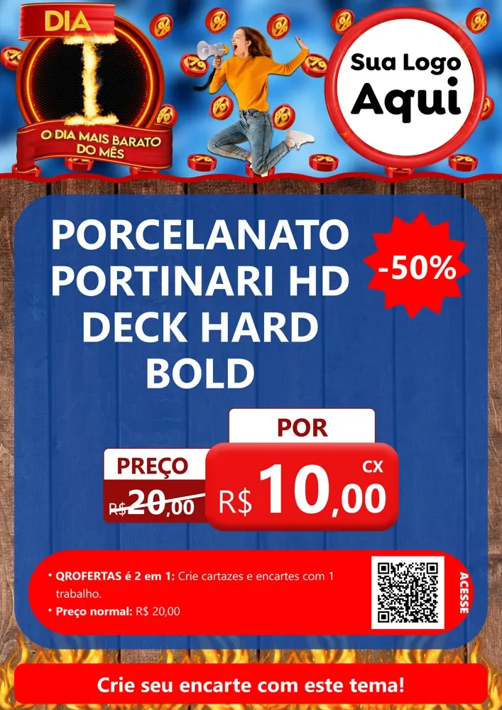 Modelo de Cartaz para Cartaz A4 Vertical com o tema Dia I - O Dia Mais Barato Do Mês para Pisos e revestimentos