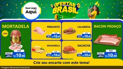 Modelo de TV para TV Horizontal com o tema Ofertas Semana do Brasil para Frios e Laticínios