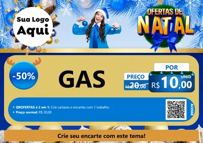 Modelo de Cartaz para Cartaz A4 Horizontal com o tema Ofertas de Natal para Água e gás