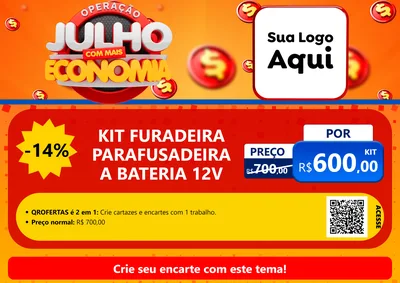 Modelo de Cartaz para Cartaz A4 Horizontal com o tema Operação Julho Com Mais Economia para Maquinas e Ferramentas