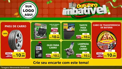 Modelo de TV para TV Horizontal com o tema Outubro Imbatível para Auto peças