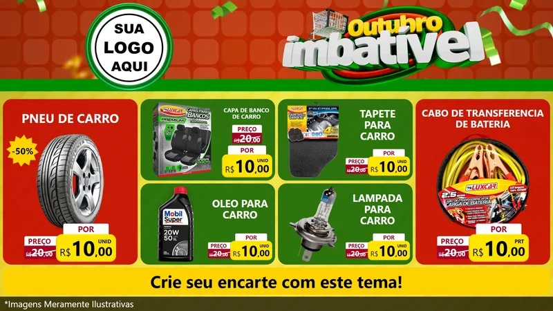 Modelo de TV para TV Horizontal com o tema Outubro Imbatível para Auto peças