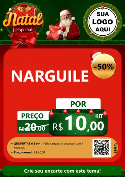 Modelo de Cartaz para Cartaz A4 Vertical com o tema Natal Especial para Tabacaria