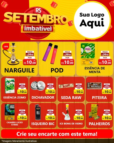Modelo de Rede Social para Feed Instagram com o tema Setembro Imbatível para Tabacaria