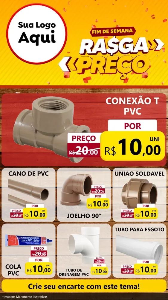 Modelo de Rede Social para Stories com o tema Fim de Semana Rasga Preços para Tubos e conexões