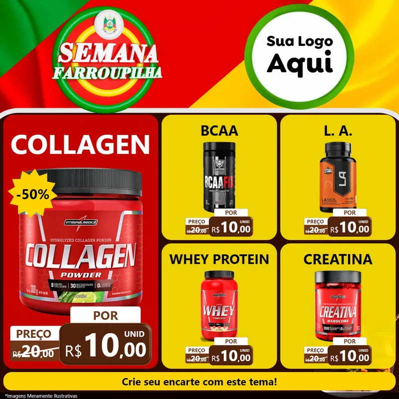 Modelo de Rede Social para Feed Facebook com o tema Semana Farroupilha para Suplementos alimentares