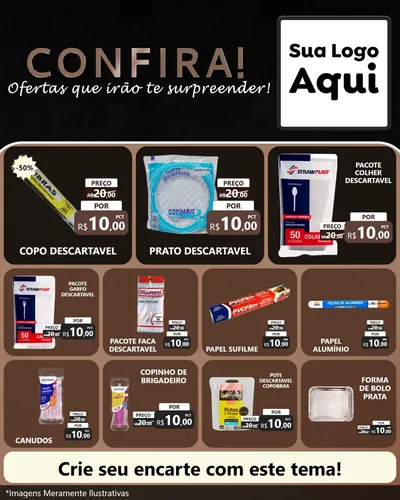 Modelo de Rede Social para Feed Instagram com o tema Confira! Ofertas que irão te surpreender! para Embalagens