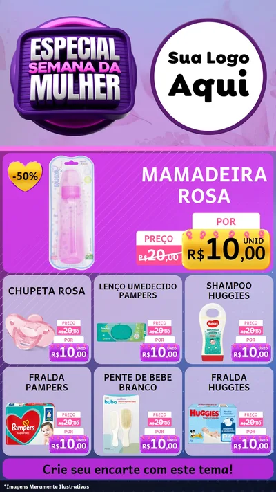 Modelo de Rede Social para Stories com o tema Especial Semana da Mulher para Bebês