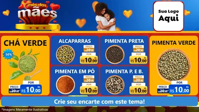 Modelo de TV para TV Horizontal com o tema Mês das Mães para Produtos Naturais