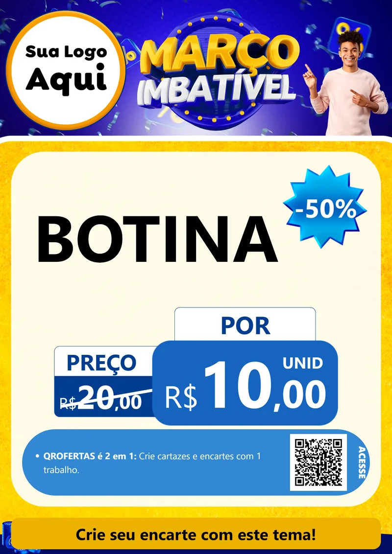 Modelo de Cartaz para Cartaz A4 Vertical com o tema Março Imbatível para Agropecuária