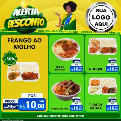 Modelo de Rede Social para Feed Facebook com o tema Alerta de Desconto para Restaurante