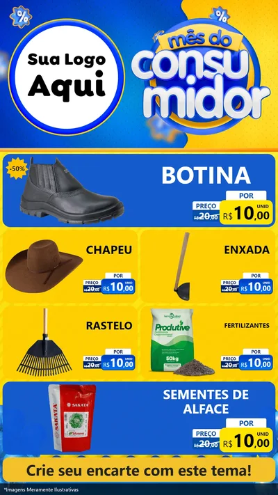 Modelo de TV para TV Vertical com o tema Mês do Consumidor para Agropecuária