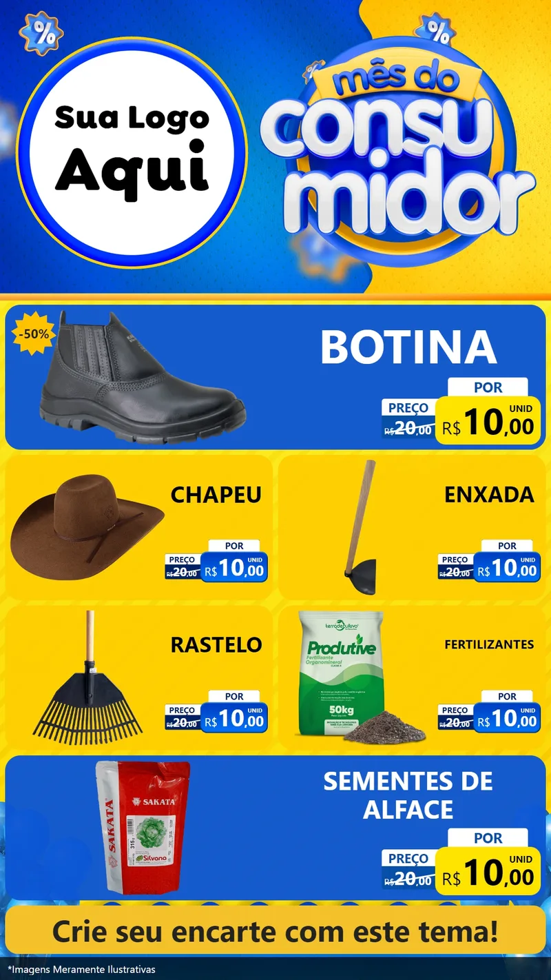 Modelo de TV para TV Vertical com o tema Mês do Consumidor para Agropecuária
