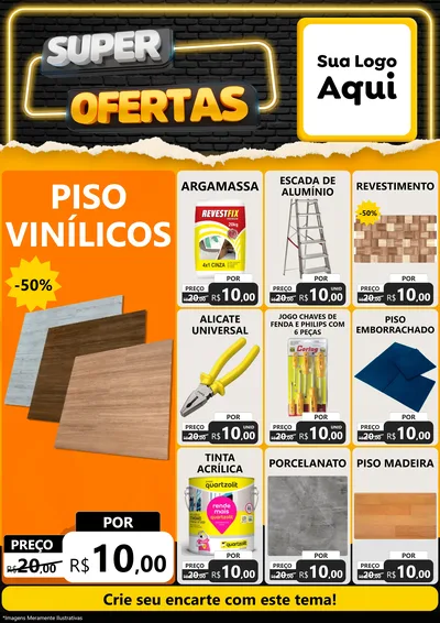 Modelo de Encarte para Encarte A4 Vertical com o tema Super Ofertas para Material para Construção