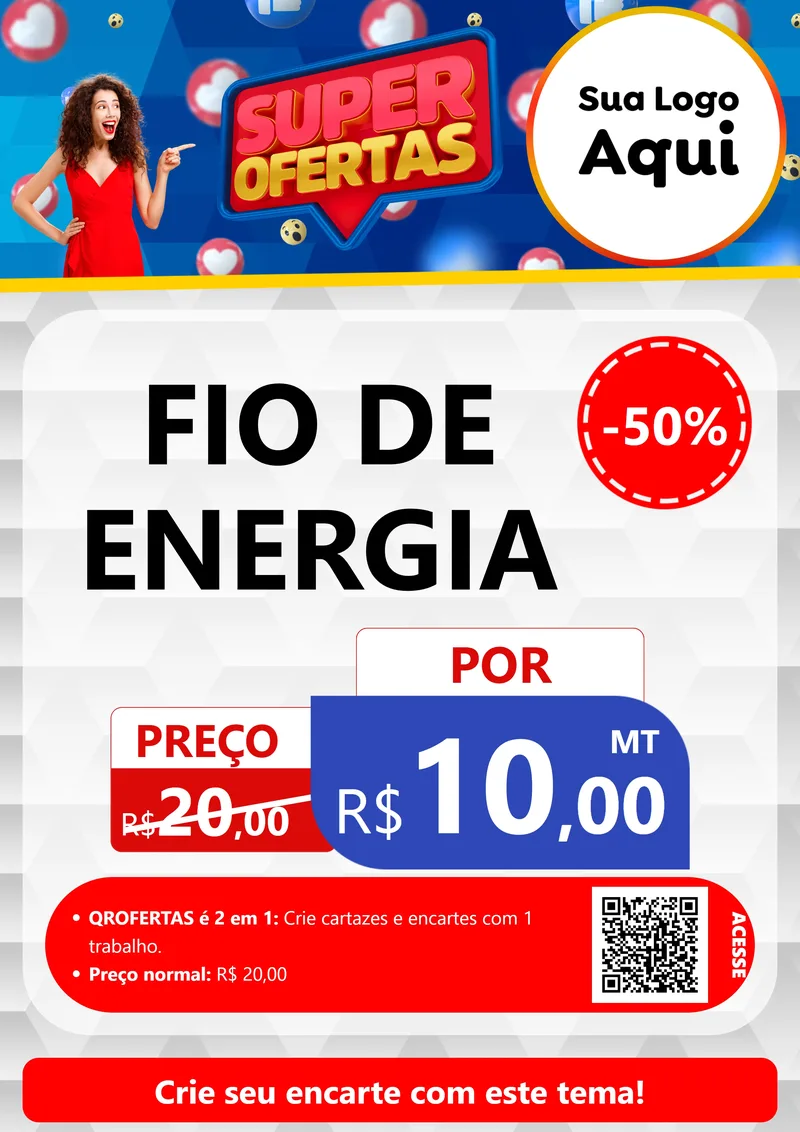 Modelo de Cartaz para Cartaz A4 Vertical com o tema Super Ofertas para Materiais Elétricos