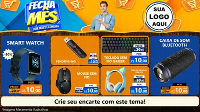 Modelo de TV para TV Horizontal com o tema Fecha Mês Com Mais Economia para Informática