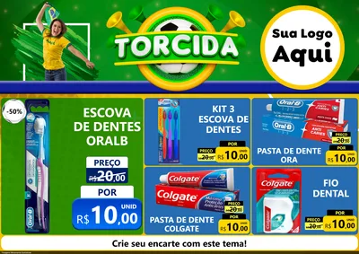 Modelo de Encarte para Encarte A4 Horizontal com o tema Torcida para Higiene Pessoal