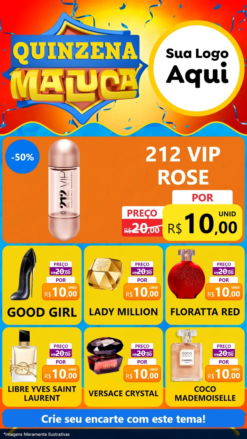 Modelo de Rede Social para Stories com o tema Quinzena Maluca para Perfumes
