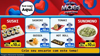 Modelo de TV para TV Horizontal com o tema Dia Das Mães Imperdível para Comida japonesa