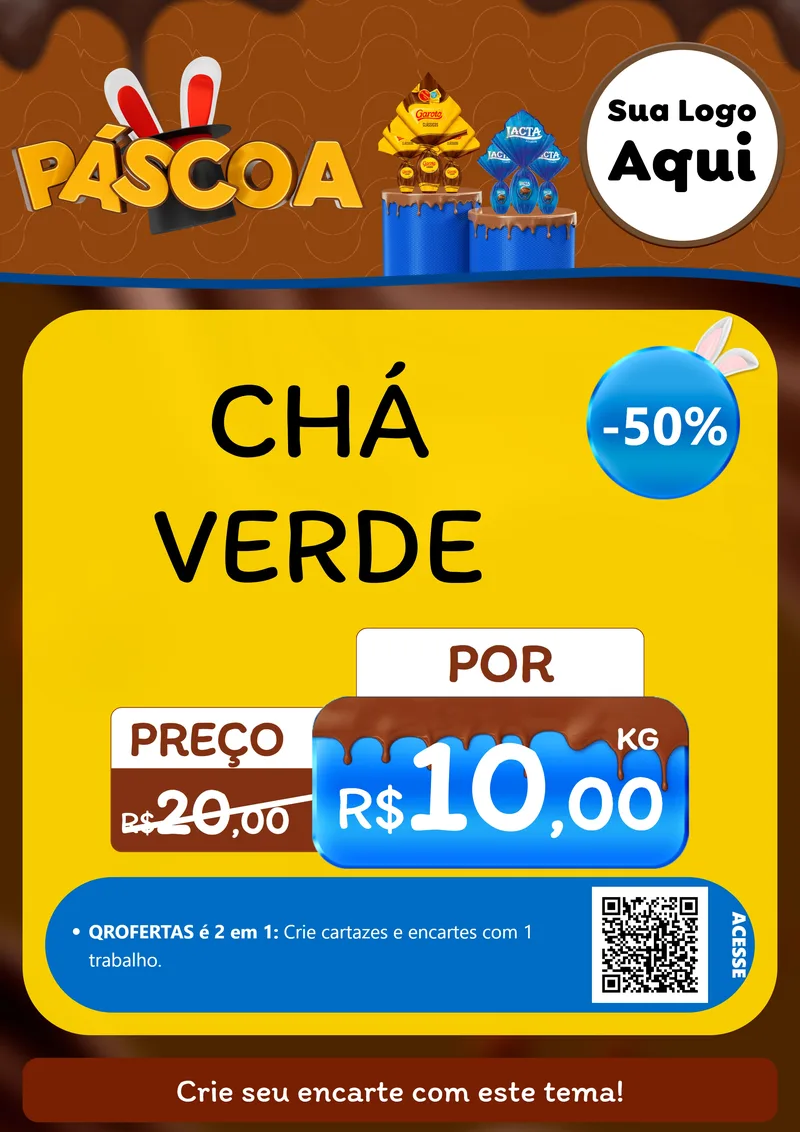 Modelo de Cartaz para Cartaz A4 Vertical com o tema Páscoa para Produtos Naturais