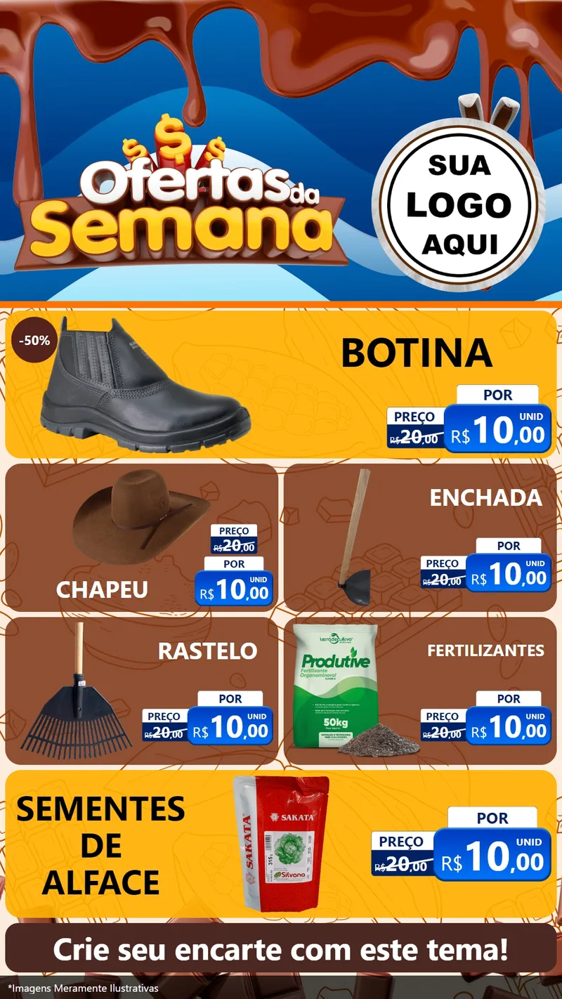 Modelo de TV para TV Vertical com o tema Ofertas da Semana - Páscoa para Agropecuária
