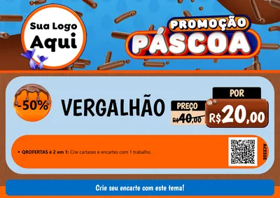 Modelo de Cartaz para Cartaz A4 Horizontal com o tema Promoção Páscoa para Ferragens