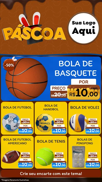 Modelo de Rede Social para Stories com o tema Páscoa para Artigos Esportivos