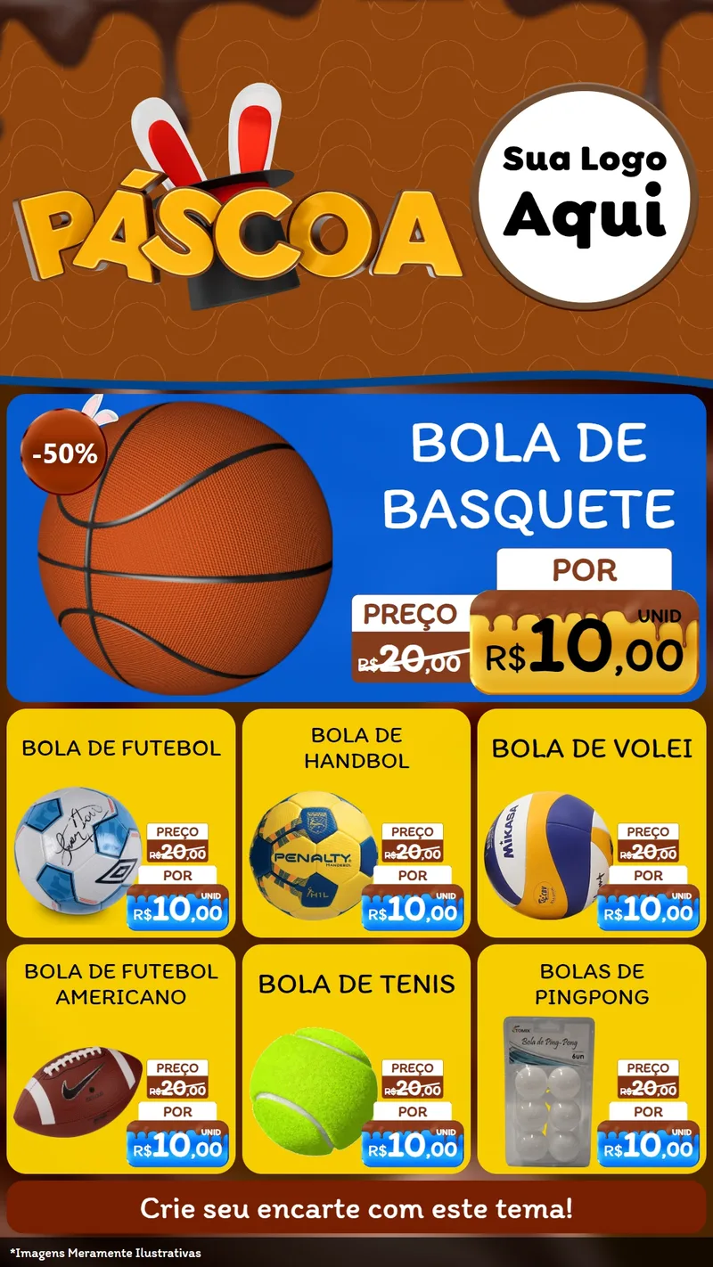 Modelo de Rede Social para Stories com o tema Páscoa para Artigos Esportivos