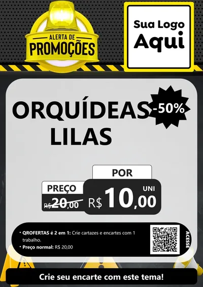 Modelo de Cartaz para Cartaz A4 Vertical com o tema Alerta de Promoções para Floricultura e jardim