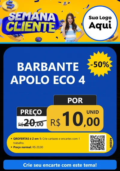 Modelo de Cartaz para Cartaz A4 Vertical com o tema Semana do Cliente para Armarinho e Aviamentos