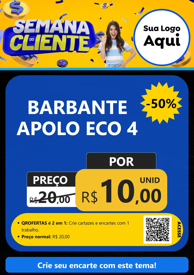 Modelo de Cartaz para Cartaz A4 Vertical com o tema Semana do Cliente para Armarinho e Aviamentos