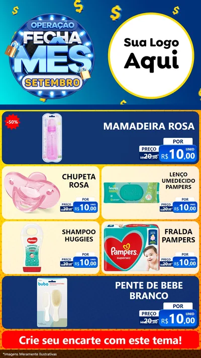 Modelo de TV para TV Vertical com o tema Operação Fecha Mês Setembro para Bebês