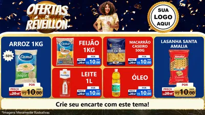 Modelo de TV para TV Horizontal com o tema Ofertas de Réveillon para Supermercado