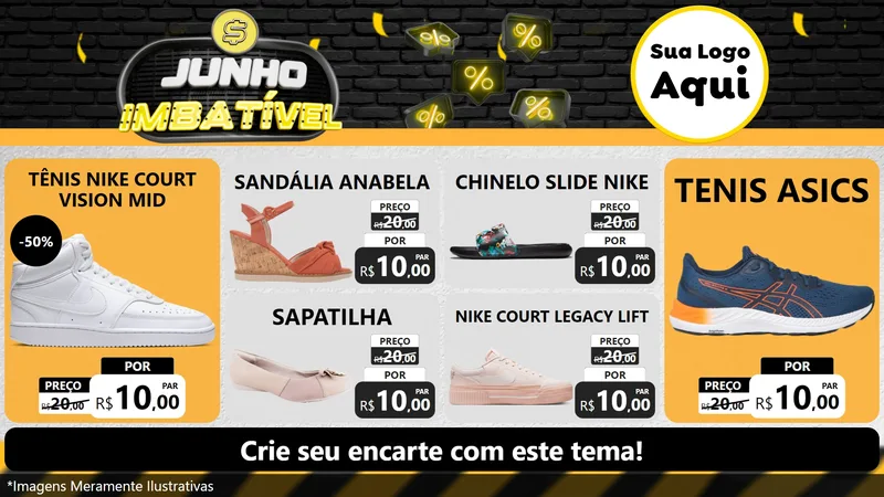 Modelo de TV para TV Horizontal com o tema Junho Imbatível para Calçados