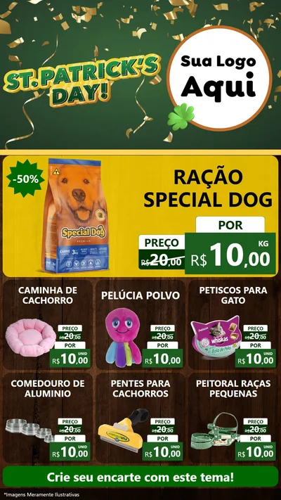 Modelo de Rede Social para Stories com o tema St Patriks Day para Pet Shop