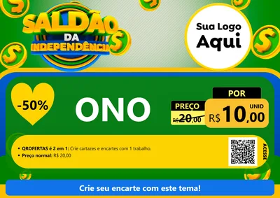 Modelo de Cartaz para Cartaz A4 Horizontal com o tema Saldão da Indepêndencia para Óticas