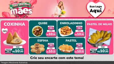 Modelo de TV para TV Horizontal com o tema Feliz Dia das Mães para Salgadaria