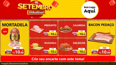 Modelo de TV para TV Horizontal com o tema Setembro Imbatível para Frios e Laticínios